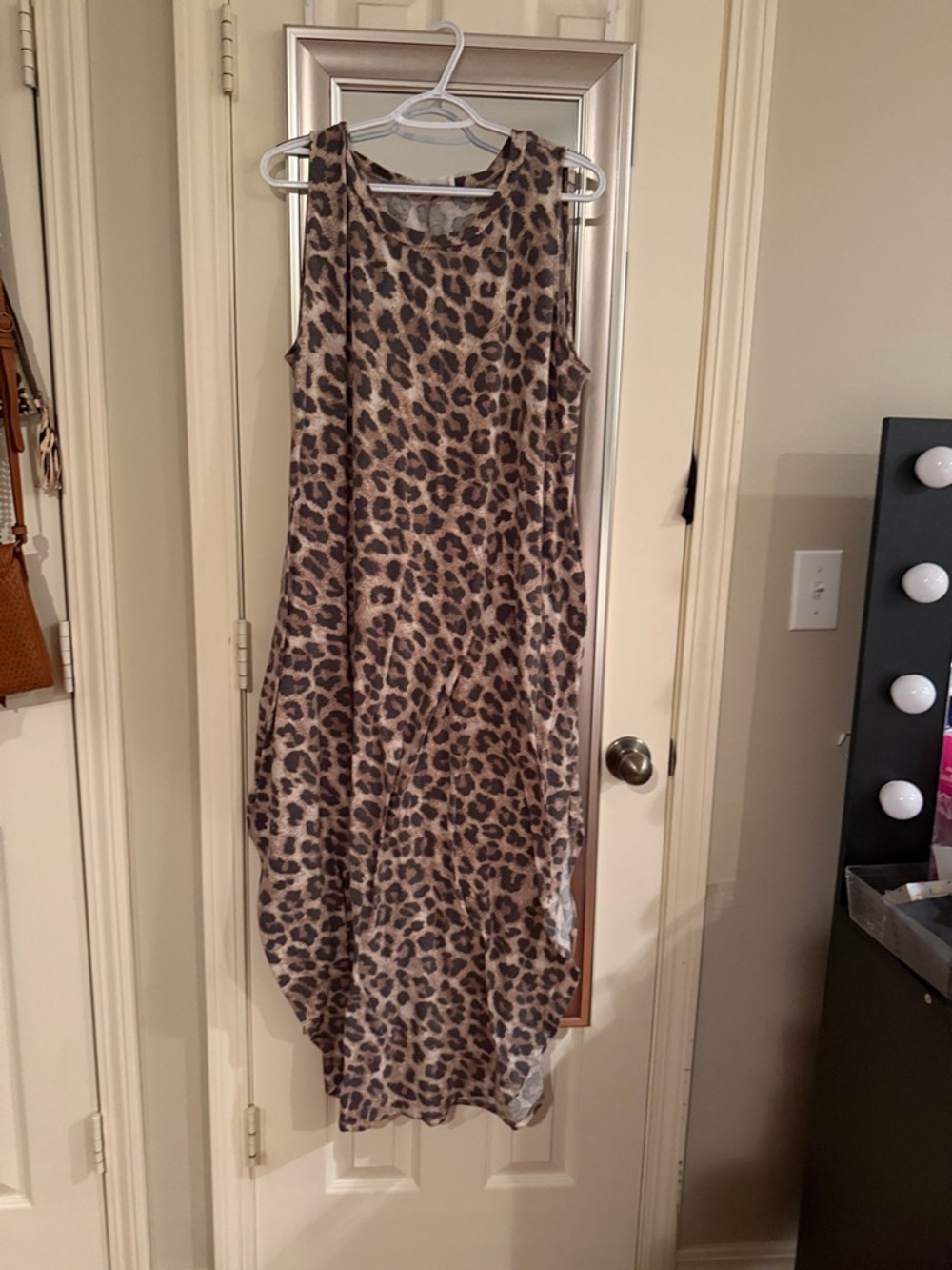Zenana Women's Leopard Print Maxi Dress in Brown